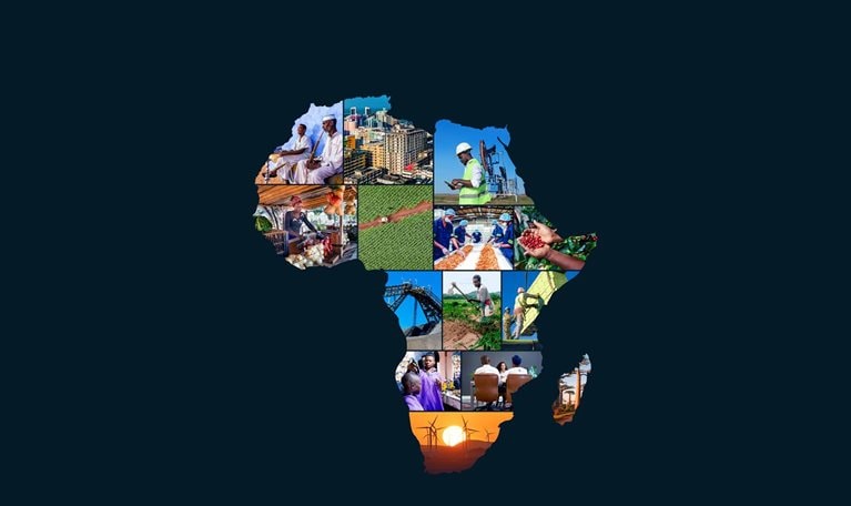 Map of Africa filled in with images