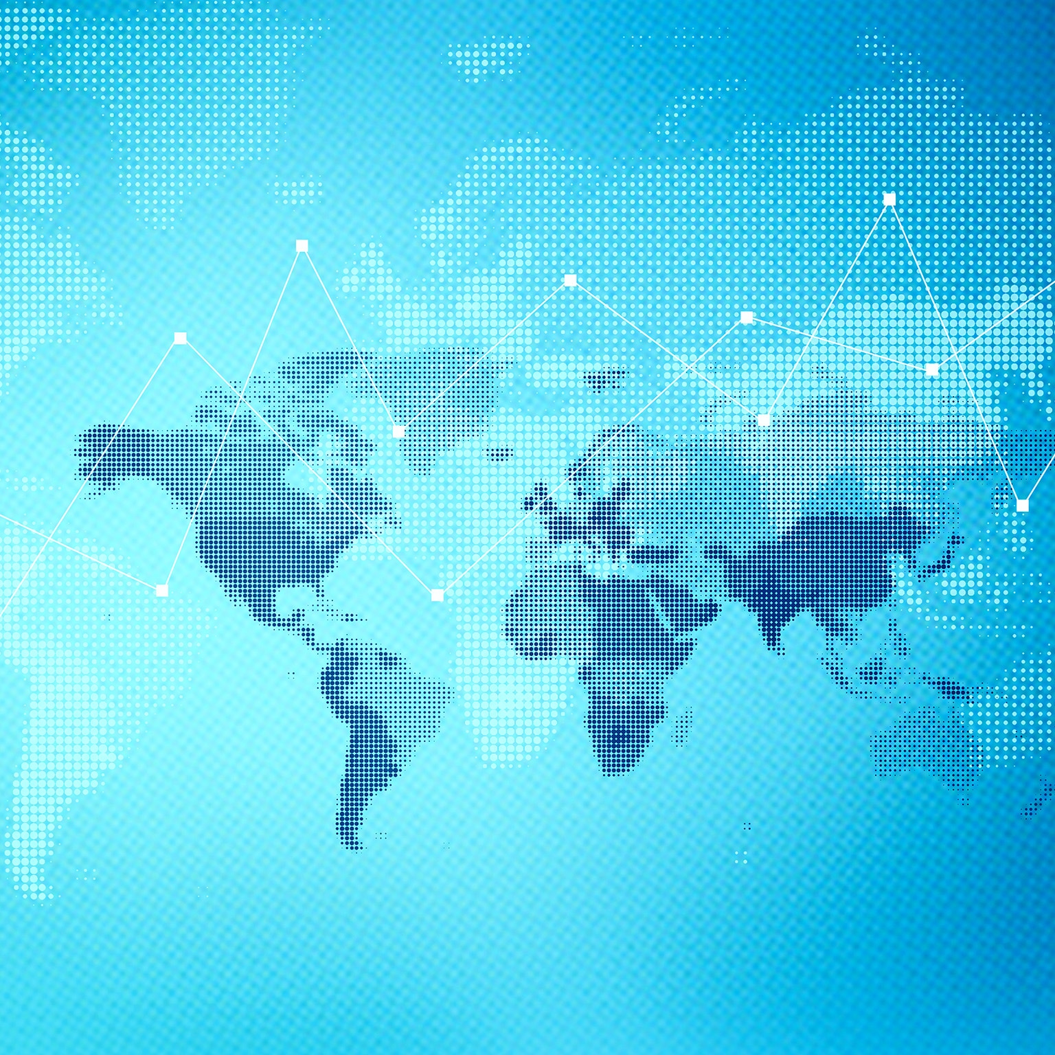 Abstract illustration of a world map and graph