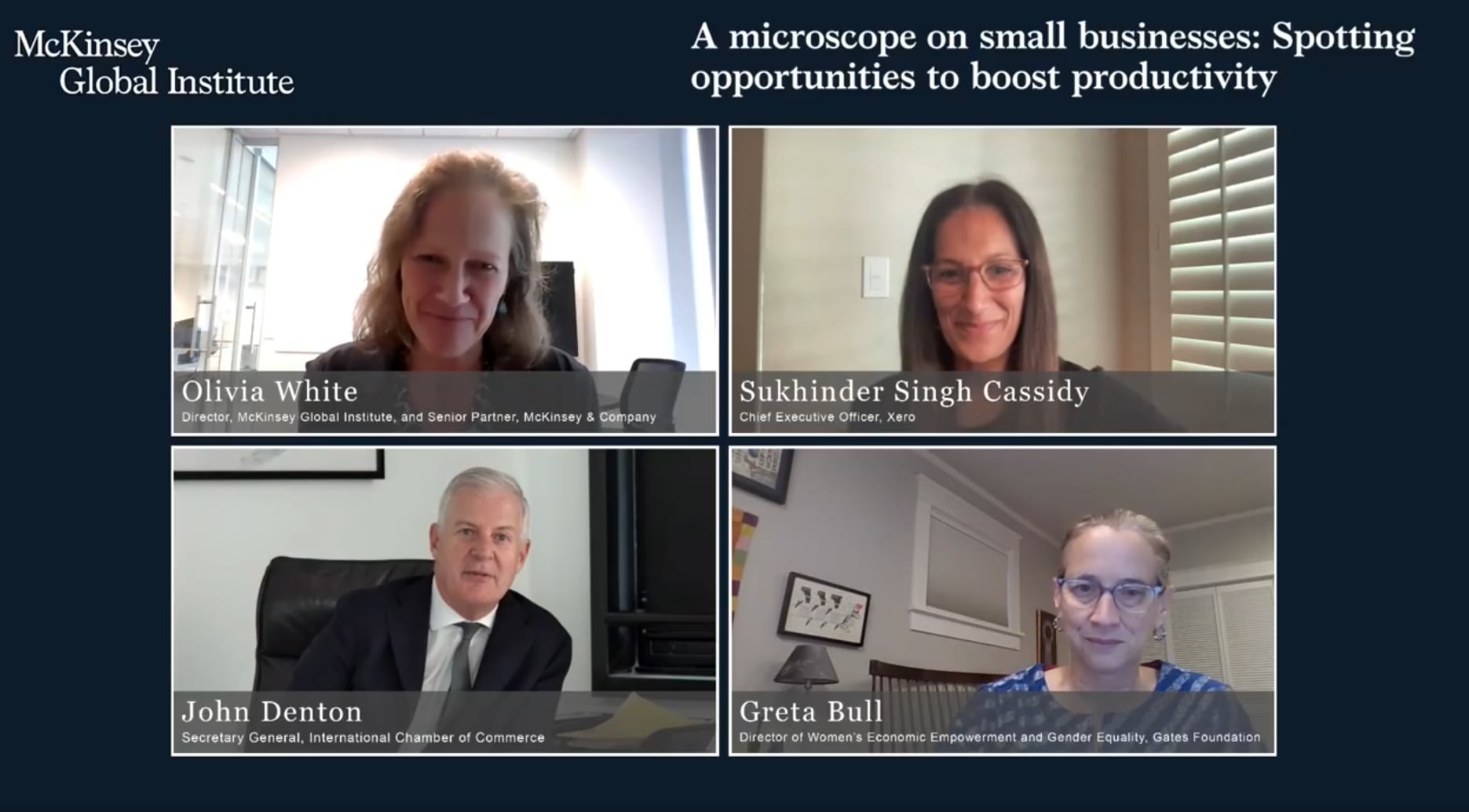 MSME webinar with Olivia White, Sukhinder Singh Cassidy, John Denton, and Greta Bull 