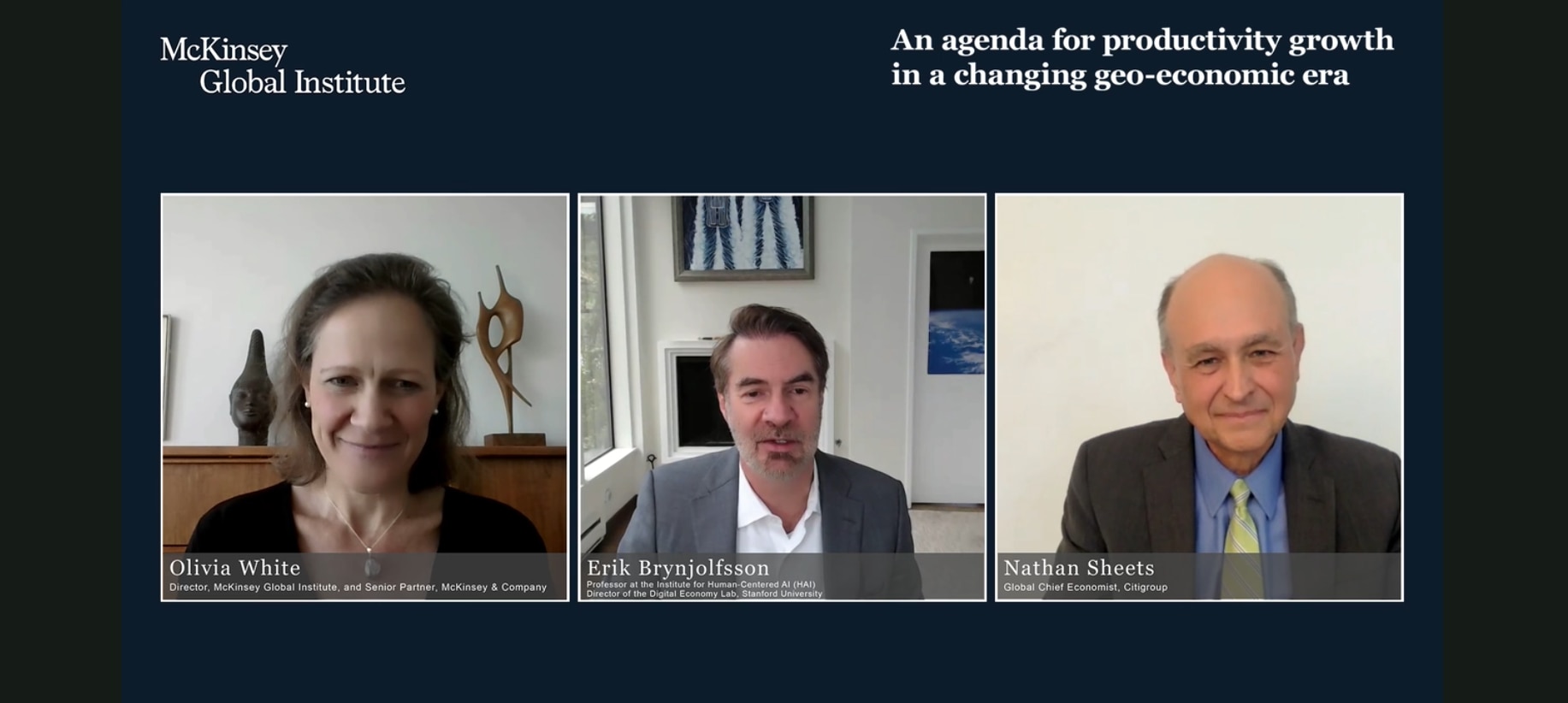 an agenda for productivity growth with Olivia White, Erik Brynjolfsson, and Nathan Sheets