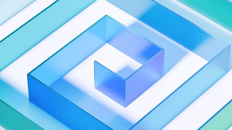 3d rendering of a glass maze