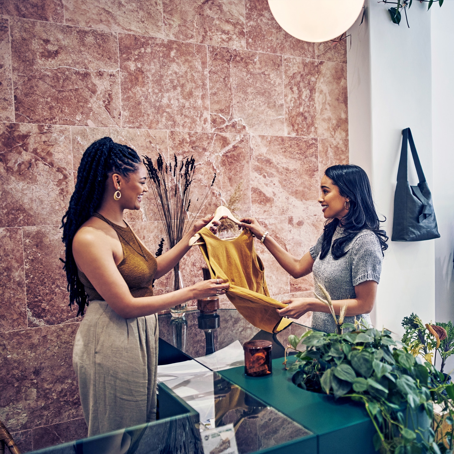 Black consumers in an apparel store