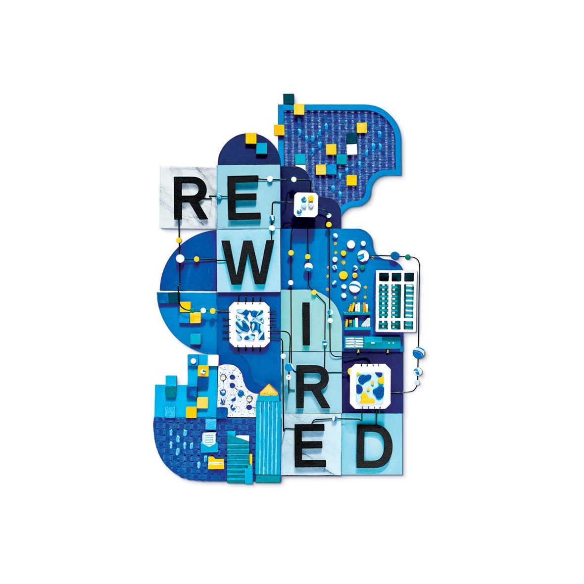 McKinsey Quarterly Cover for Vol. 59, No. 3 - The word "REWIRED" written in blocks staggered down the cover page