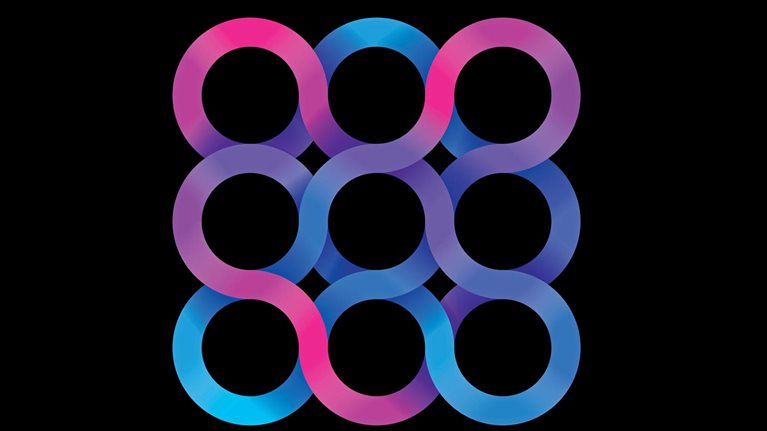 Infinite circle loops with gradient in abstract design